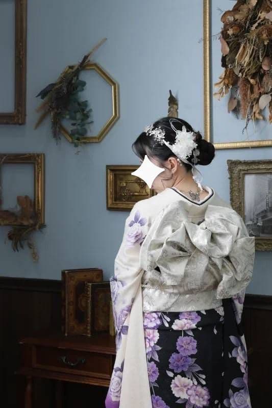 スワロ銀通し紋意匠　振袖セット