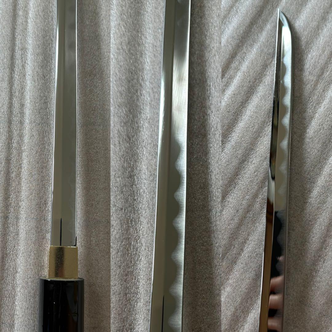 杖刀 模造刀 蒔絵 九馬図木鞘 乱れ刃紋 杖 レプリカ