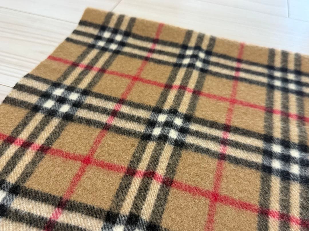 バーバリー　カシミヤ　マフラー　ベージュ　152cm×30cm ノバチェック