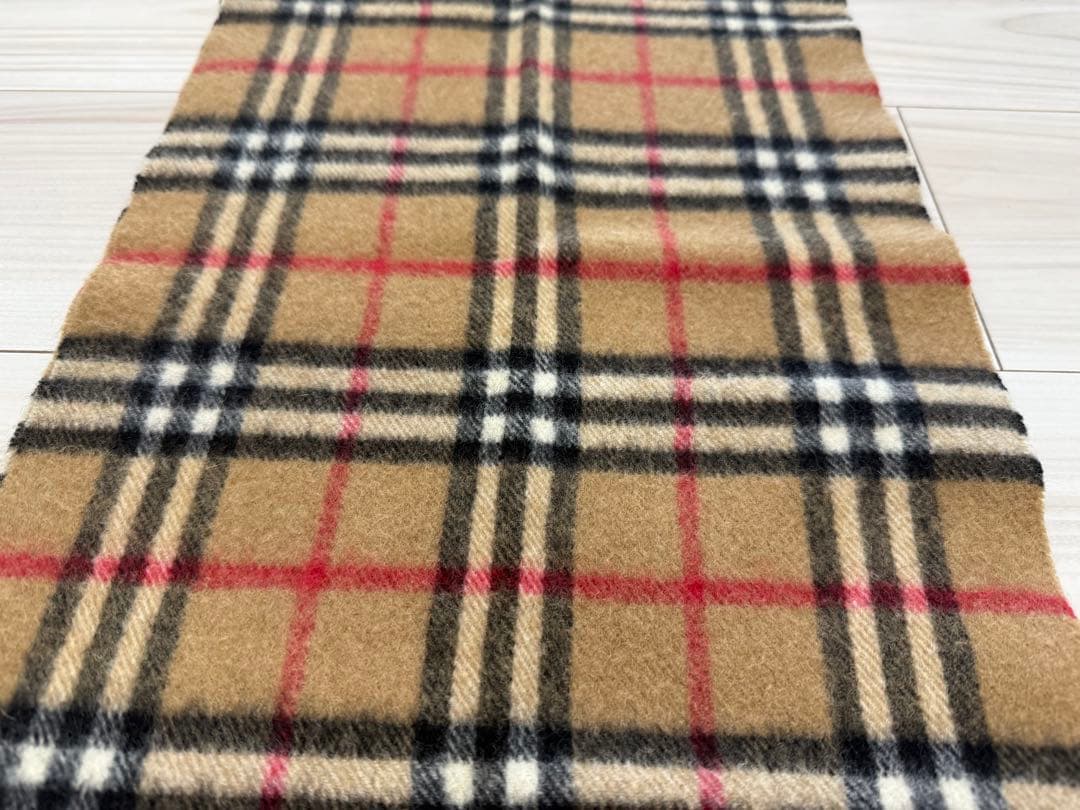 バーバリー　カシミヤ　マフラー　ベージュ　152cm×30cm ノバチェック