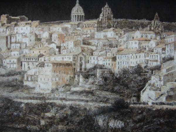 嶋津俊則【歴世の丘】希少画集画、状態良好、新品高級額装付