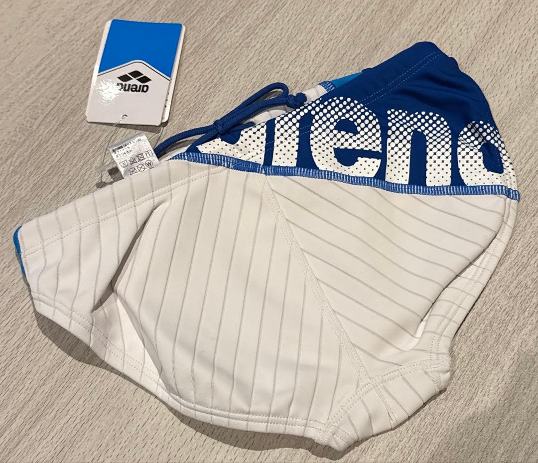 arena 競泳水着 競パン　ホワイト/ブルー M