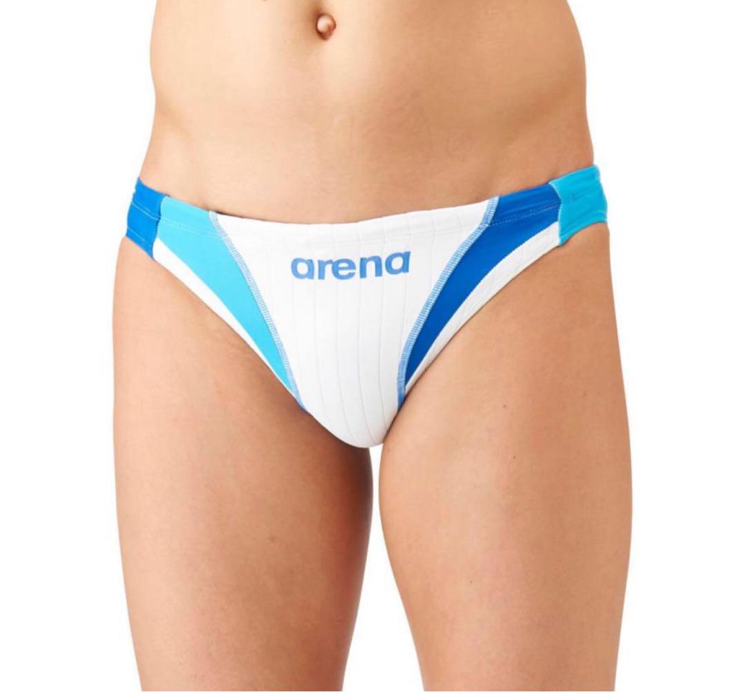 arena 競泳水着 競パン　ホワイト/ブルー M