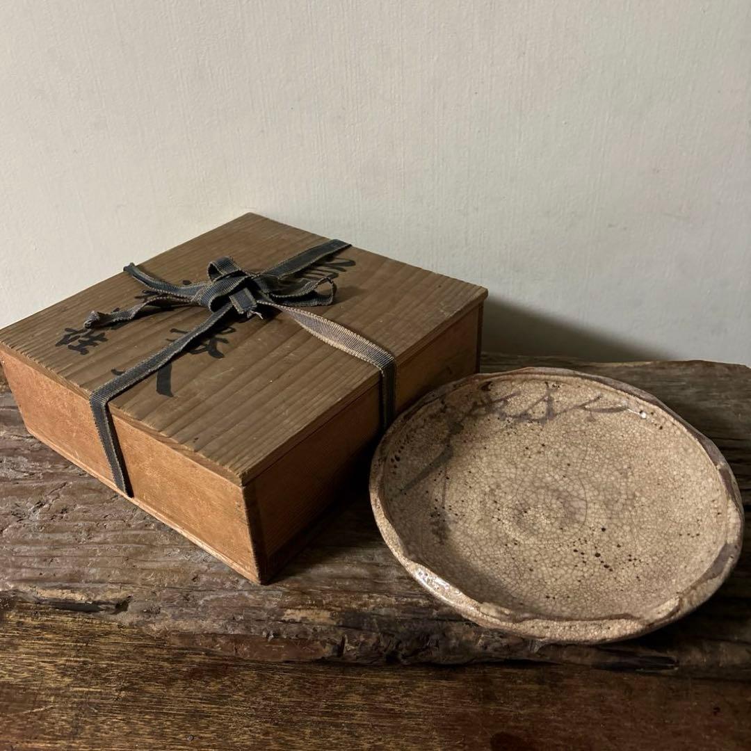 絵瀬戸小鉢 木箱付　志野　美濃　瀬戸　古美術　懐石　酒器　唐津　備前　李朝