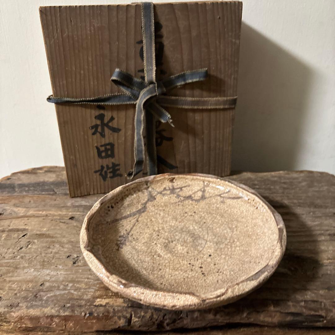 絵瀬戸小鉢 木箱付　志野　美濃　瀬戸　古美術　懐石　酒器　唐津　備前　李朝