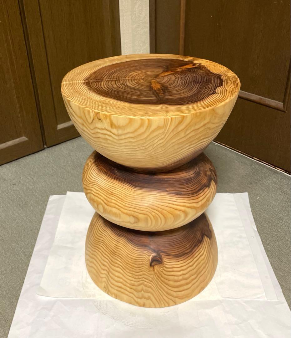 丸太　(パルック)　円筒型3段 スツール　サイドテーブル