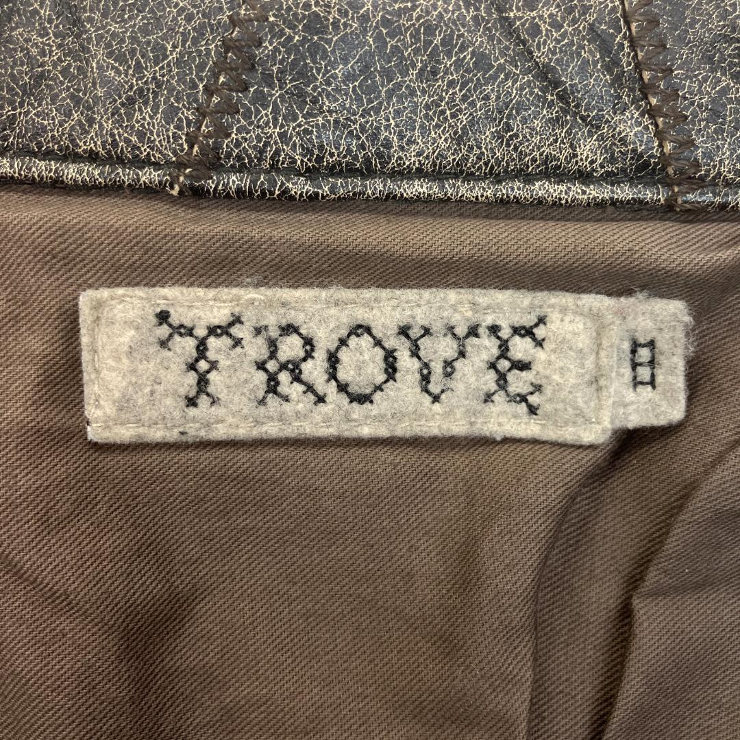 TROVE 本革 レザージャケット ライダース パッチワークデザイン トローヴ