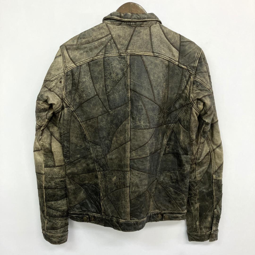 TROVE 本革 レザージャケット ライダース パッチワークデザイン トローヴ