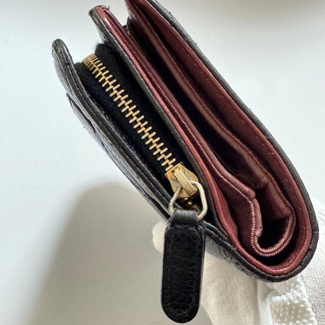 CHANEL シャネル 二つ折り財布 マトラッセ キャビアスキン ココマーク