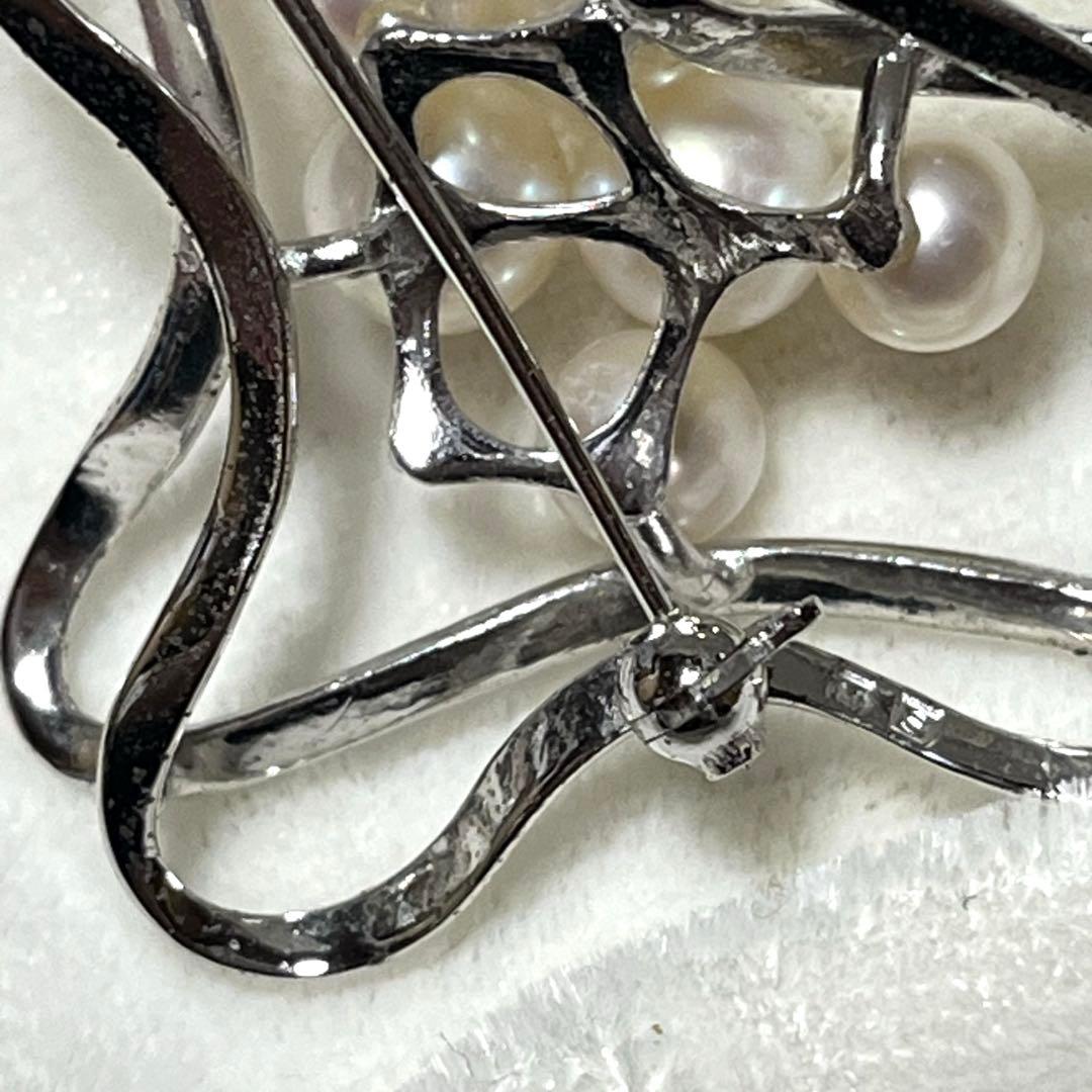 MIKIMOTO ブローチ　あこや真珠　アコヤ真珠　シルバー　SILVER