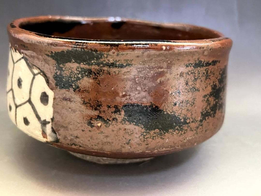 茶碗■魯山人先生作 絵瀬戸茶碗 黒田陶々庵極箱 北大路魯山人 茶釉 骨董品 上物