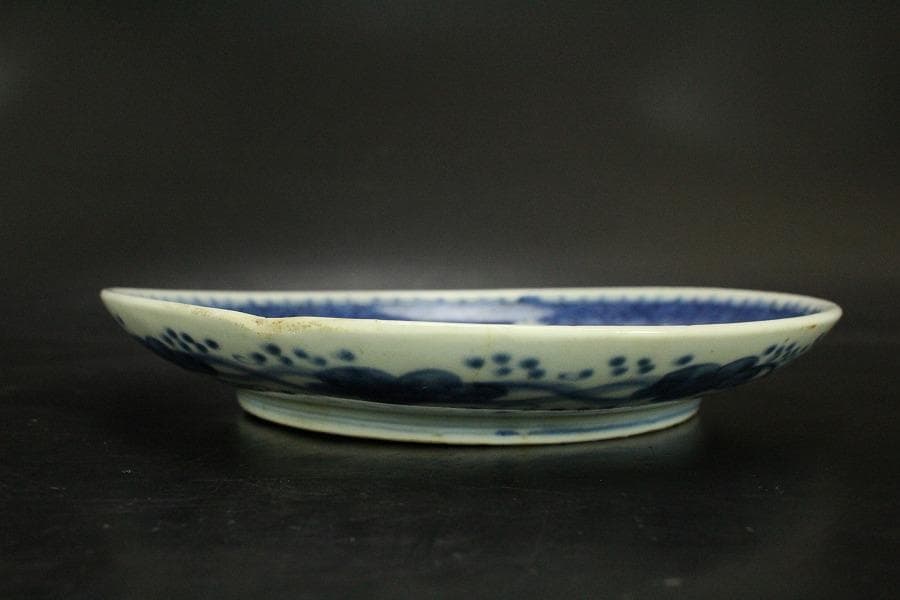 中国美術 青花 龍紋 皿 φ20cm (LC371)