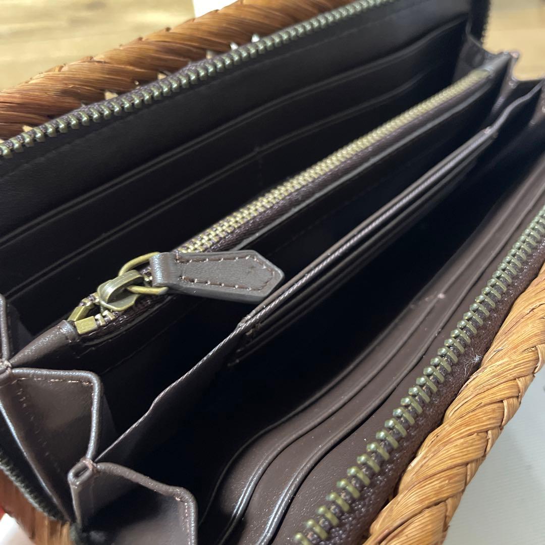 山葡萄　長財布　本革　六角　花結び