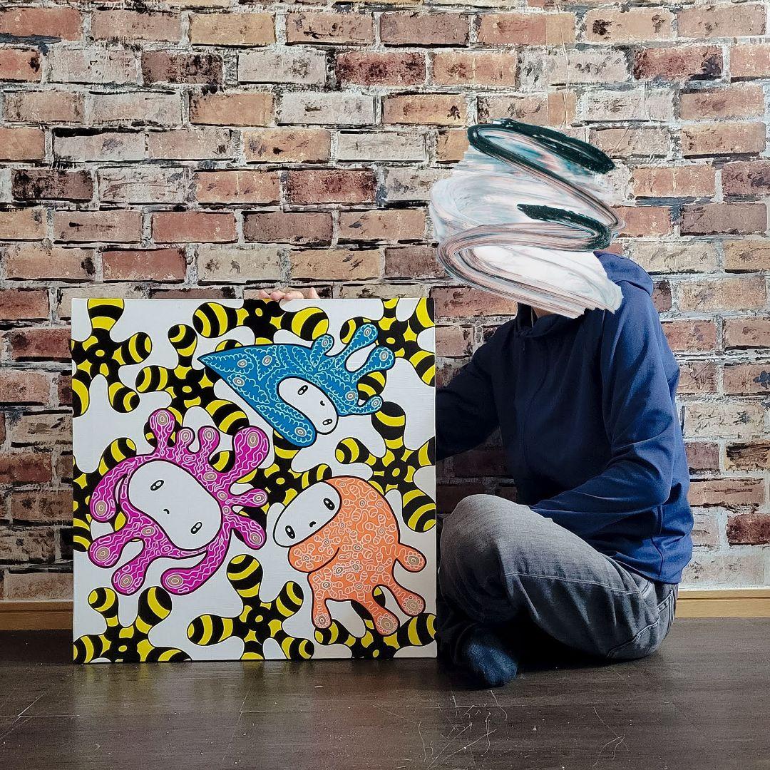 ★鈴木哲也★S12(606×606mm)アクリル原画1点物★送料無料#0082