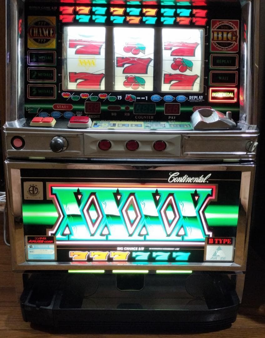 【パチスロ実機】アルゼ★コンチ４X【オートプレイ付不要機付】４号機・希少台