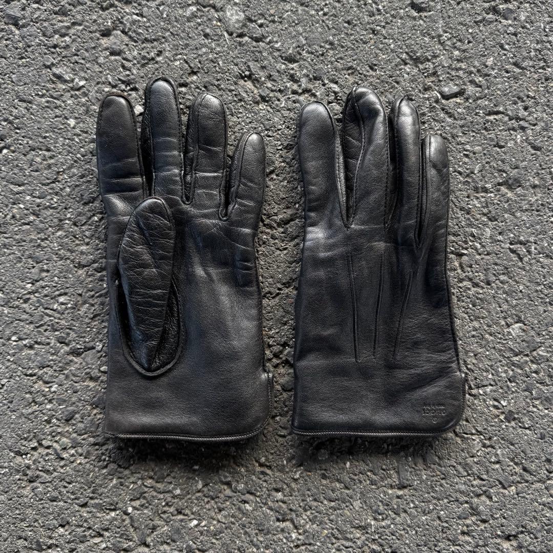 小物 Gucci Genuine Leather Gloves Black