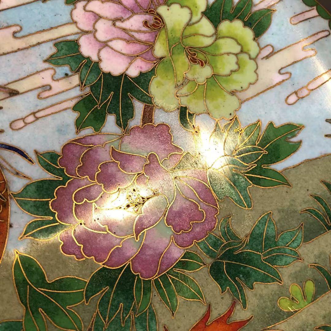 N390、中国古美術 景泰藍 七宝焼　珐琅彩絵 飾り 置物