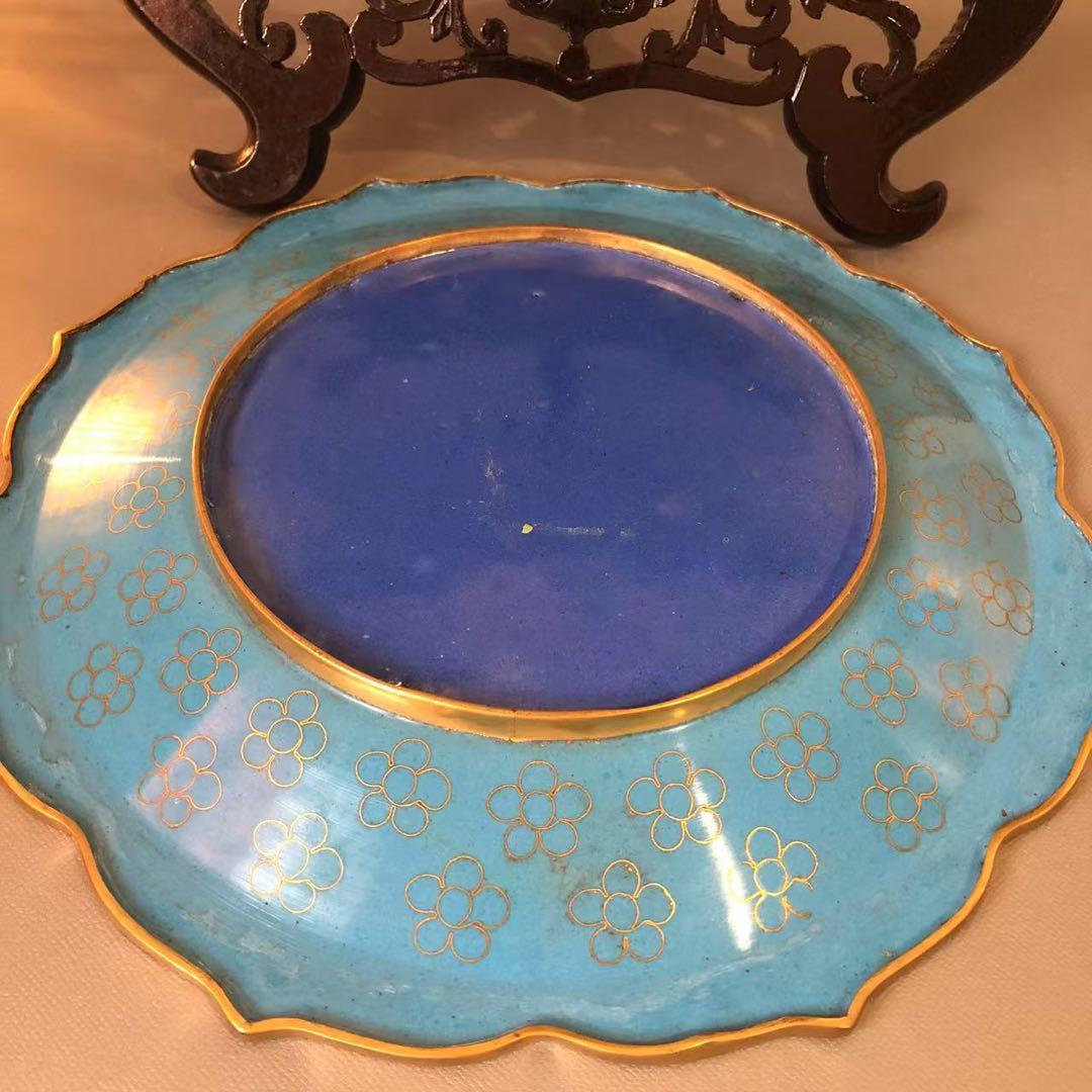 N390、中国古美術 景泰藍 七宝焼　珐琅彩絵 飾り 置物