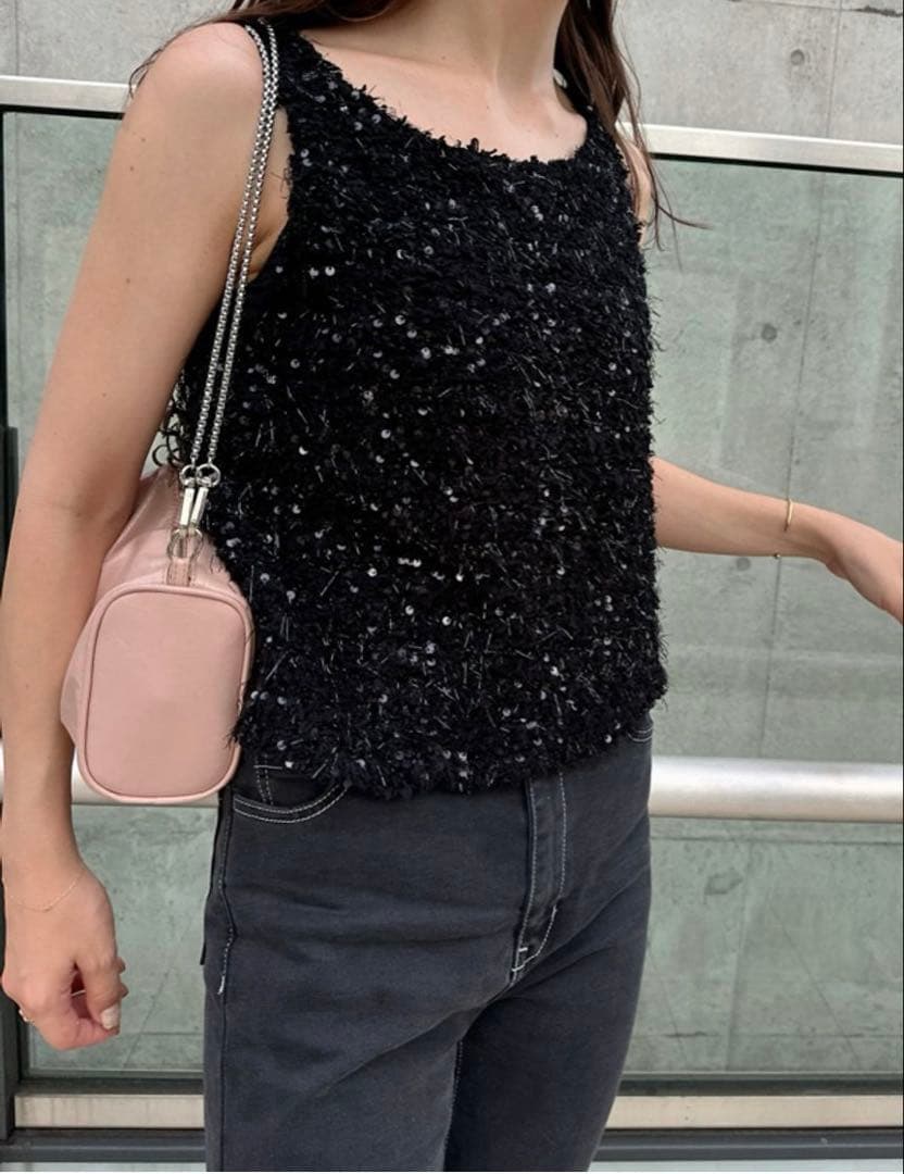 snidel スナイデル　スパンコールタンクトップ