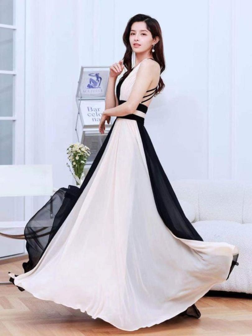 Settann 2トーンマキシドレス