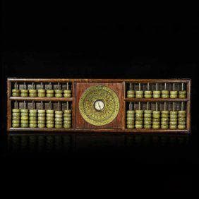 紫檀象嵌コンパス、富と財宝を引き寄せる銅の角で包まれたコンパス、翡翠の算数ビーズ