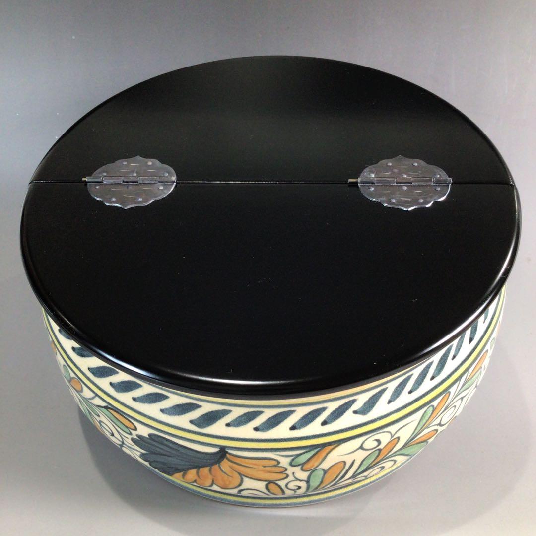 Ｐ１７３　水指　『西尾瑞豊造』『割蓋』『和蘭陀写』『平水指』　共箱　茶道具