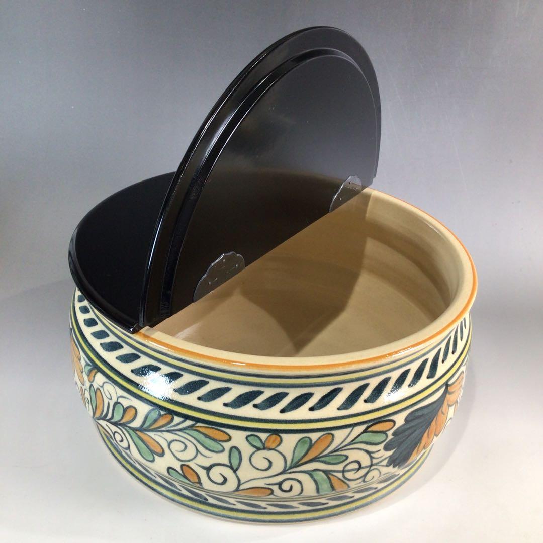 Ｐ１７３　水指　『西尾瑞豊造』『割蓋』『和蘭陀写』『平水指』　共箱　茶道具