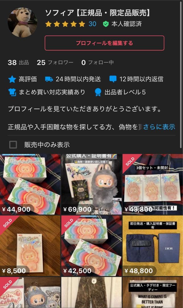 THE MONSTERS Big Into Energy ぬいぐるみ ID 本我