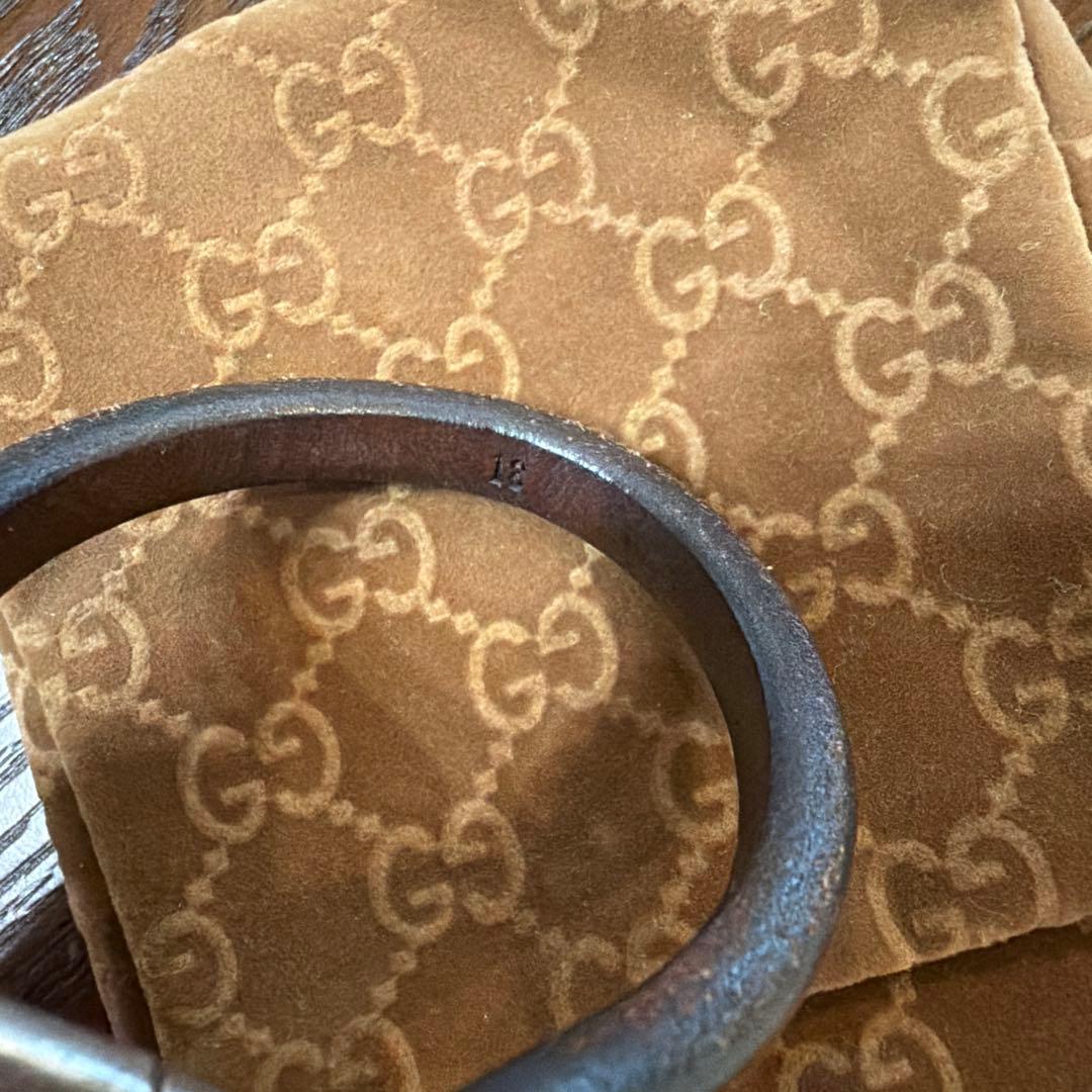 GUCCI グッチ ホースビットブレスレット シルバーレザー18号