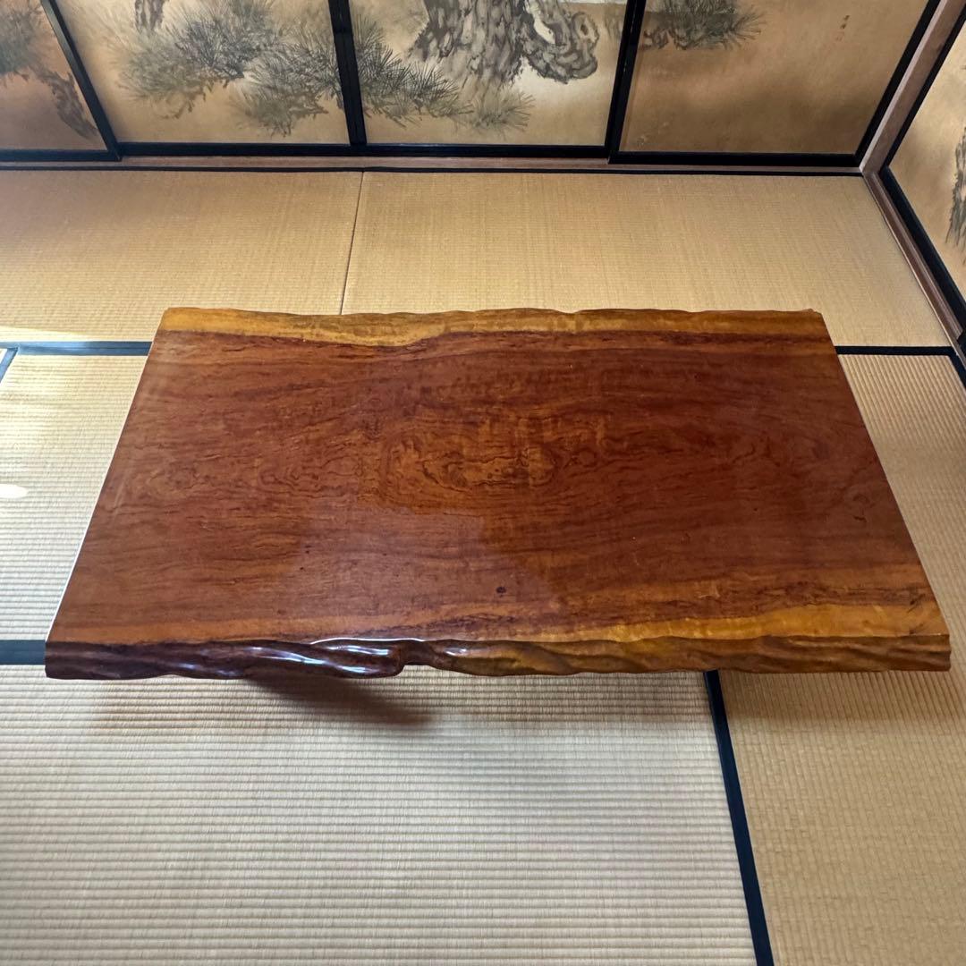 【希少】天然木 ローテーブル 1枚板 無垢材 ちゃぶ台　座卓 総無垢 極上木目