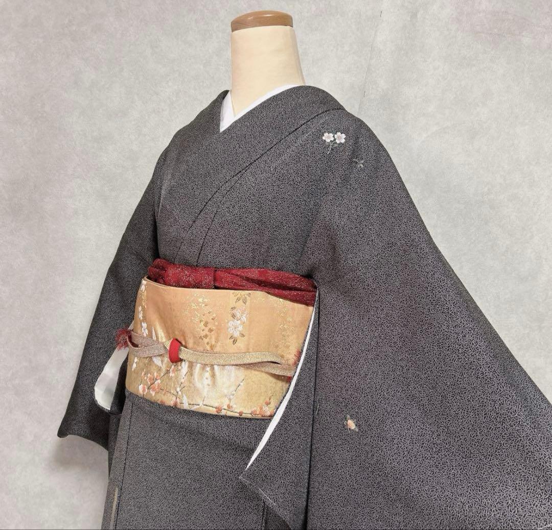 値下げ　訪問着　４点セット　正絹　さが美　帯　帯締め　帯揚げ