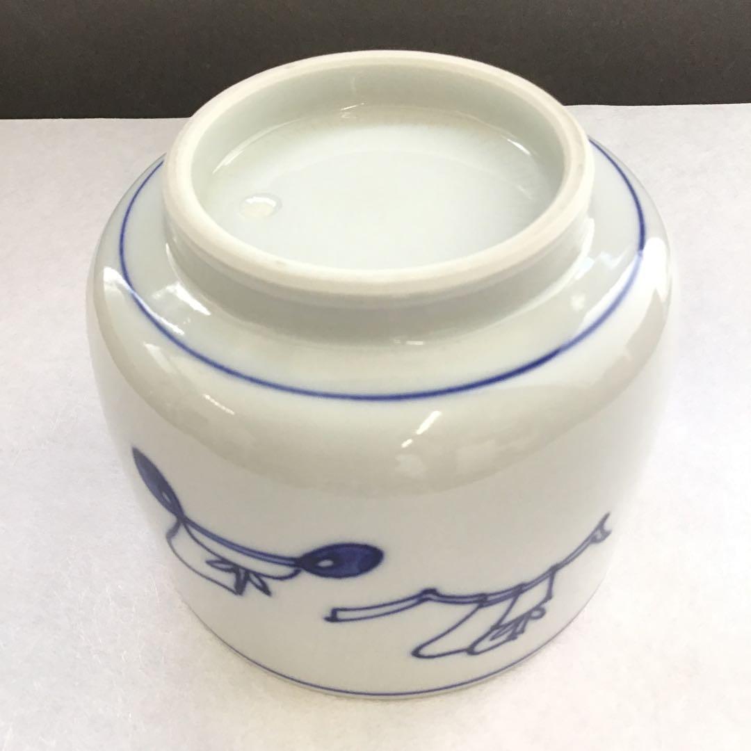 茶道具　火入　染付冠手　昧渓窯永寿作　松尾流妙玄斎書付　共箱　紙箱　N233HI