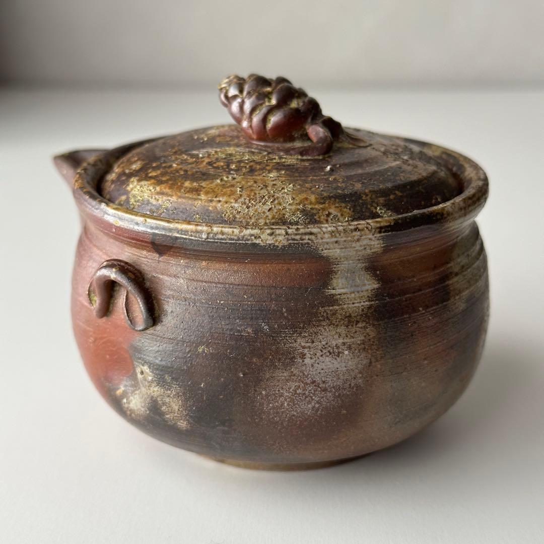 福田一楽 備前 茶器 窯変 宝瓶 松ぼっくり