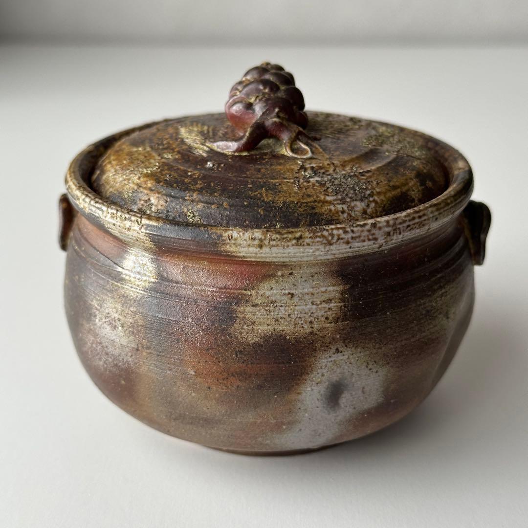 福田一楽 備前 茶器 窯変 宝瓶 松ぼっくり