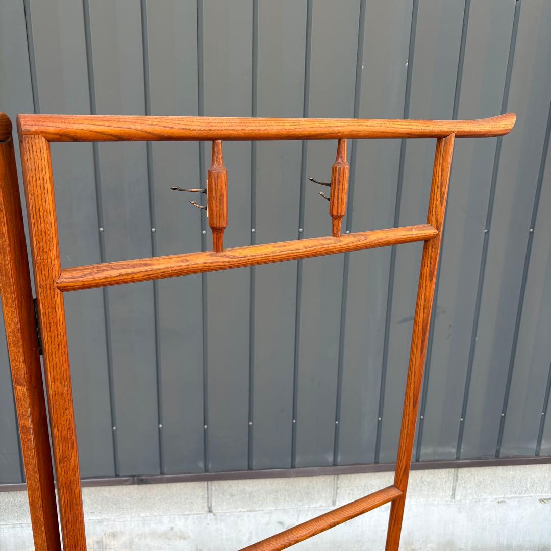 昭和レトロ 和風 古民具 漆塗り 衣桁 衣紋掛け 古道具 和家具 赤茶 着物掛け