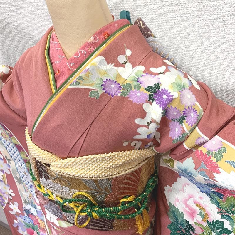 506z5〇小柄な方にも 作家物 真一 友禅 振袖 ピンク〇美品 成人式 結婚式