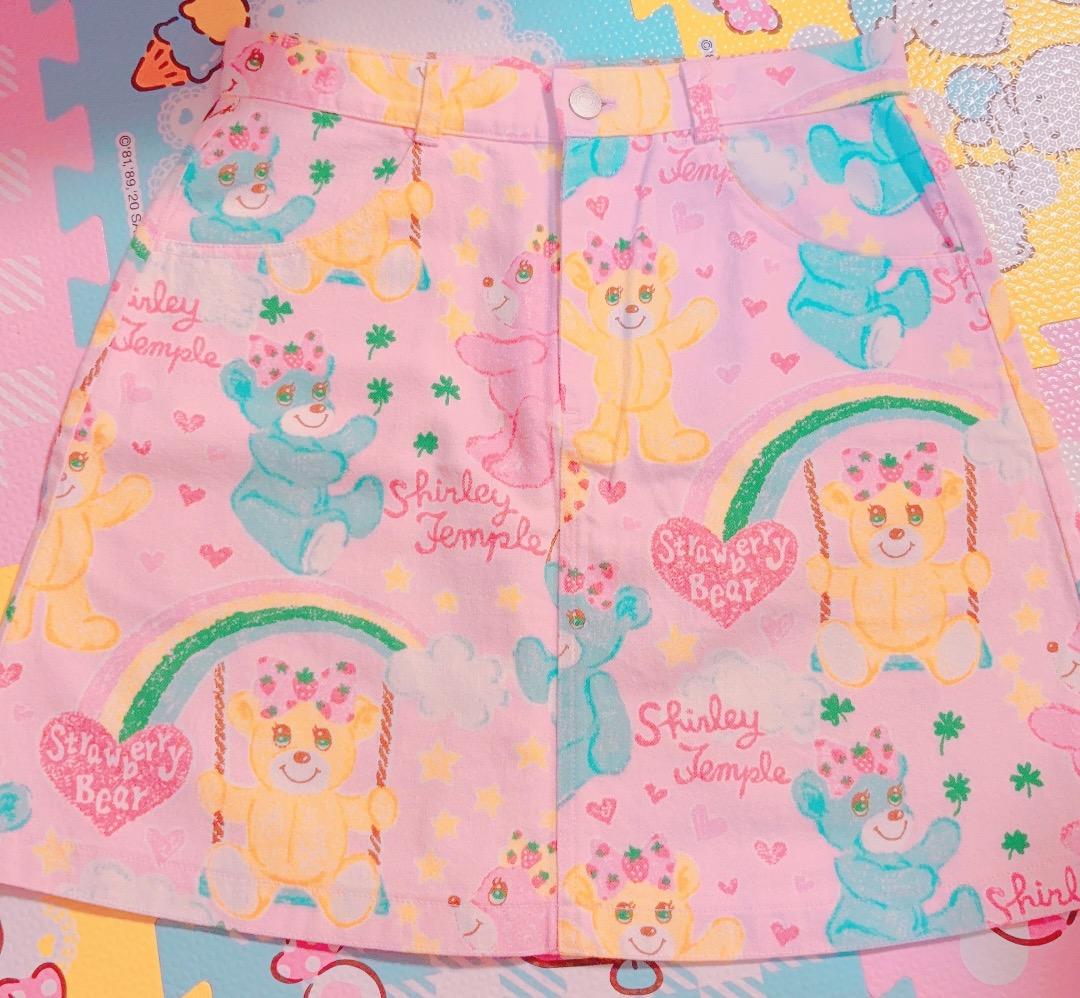 シャーリーテンプル　メゾピアノ　デニムスカート　160サイズ　くま　平成レトロ