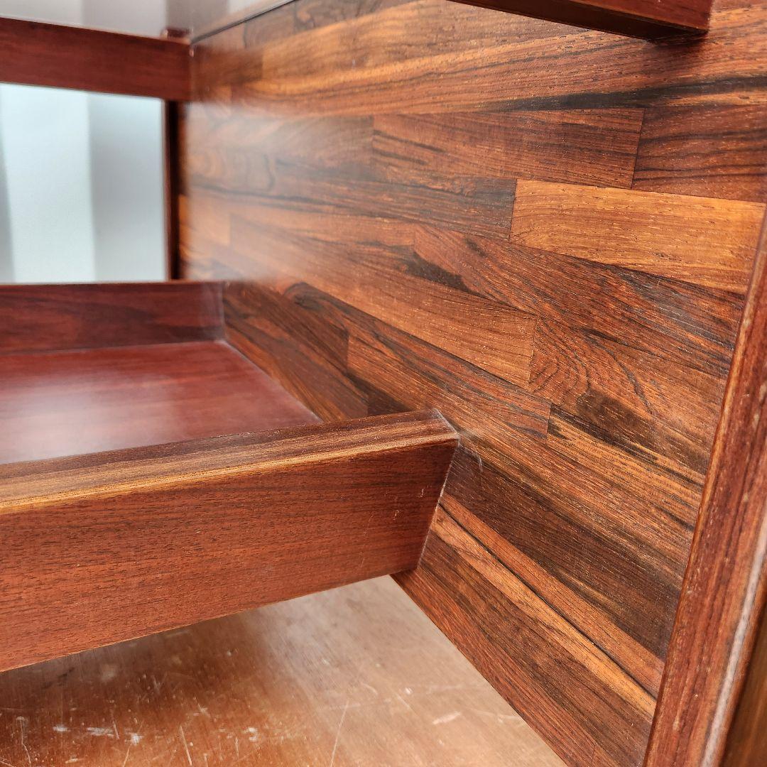 ヴィンテージ　コーヒーテーブル　ローズウッド x スモークガラス サイドテーブル