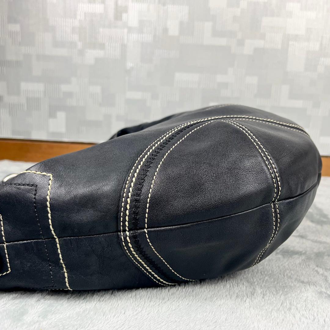 バッグ Coach Hobo Shoulder Bag Black Leather