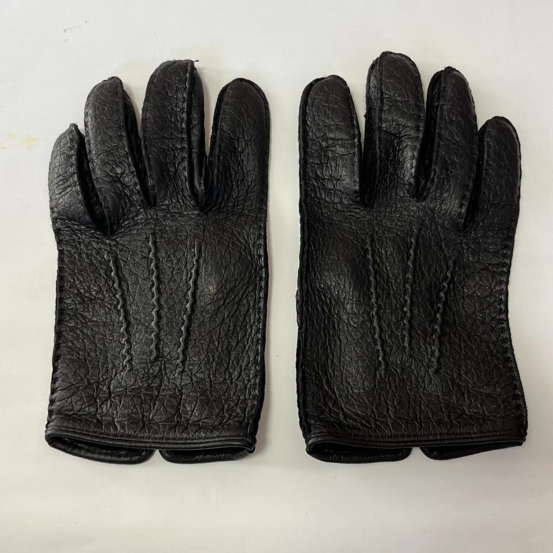 デンツ　ペッカリー　手袋　裏地なし　サイズ７H　BLACK