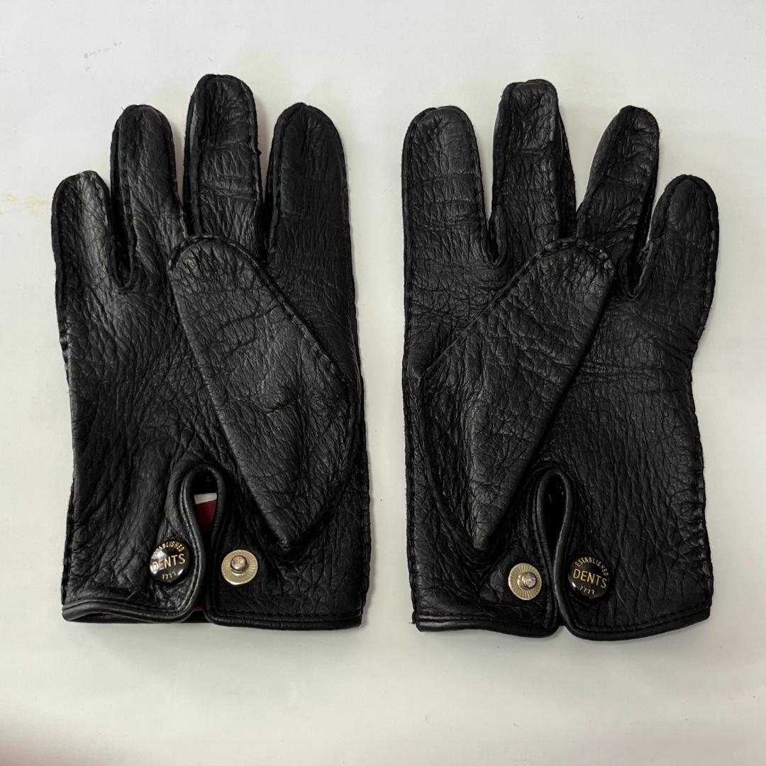 デンツ　ペッカリー　手袋　裏地なし　サイズ７H　BLACK