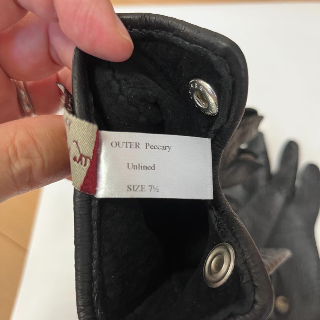 デンツ　ペッカリー　手袋　裏地なし　サイズ７H　BLACK