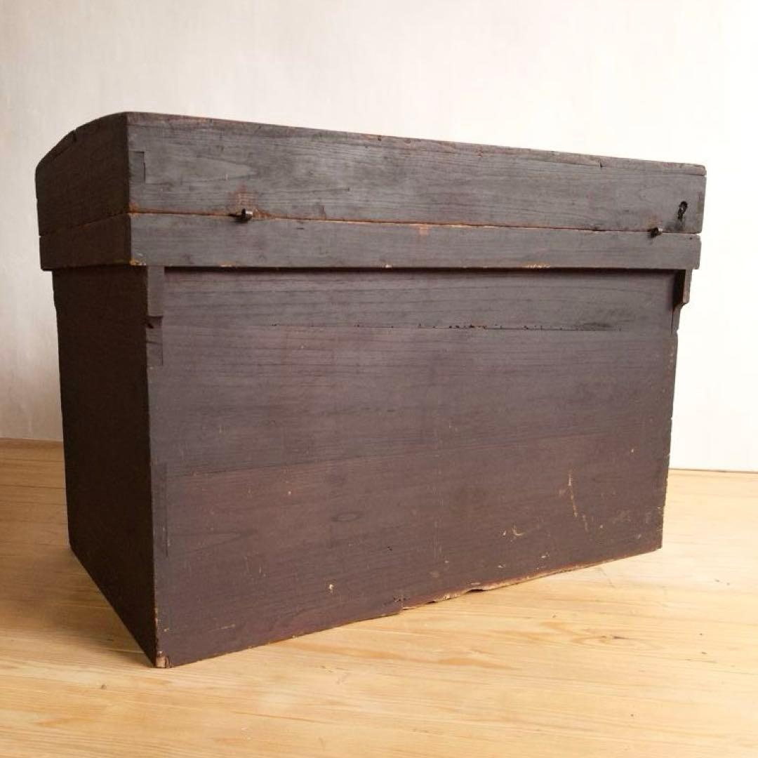 大型　無垢材　木箱　高さ約73㎝　店舗什器　ディスプレイ台　M066　古道具