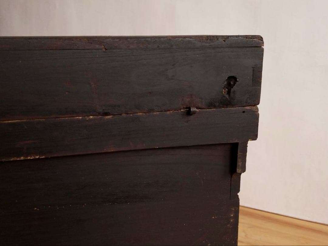 大型　無垢材　木箱　高さ約73㎝　店舗什器　ディスプレイ台　M066　古道具