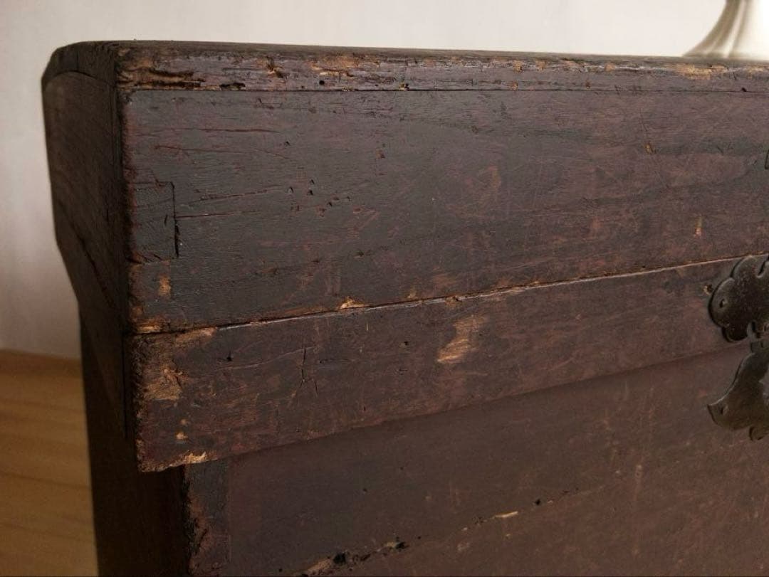 大型　無垢材　木箱　高さ約73㎝　店舗什器　ディスプレイ台　M066　古道具