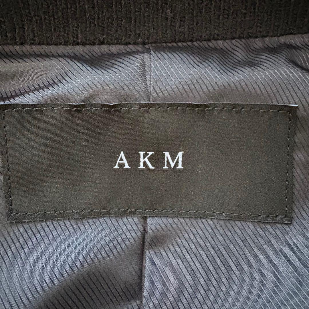 美品　AKM エーケイエム　レザージャケット　羊革　本革　カシミヤ 黒　M
