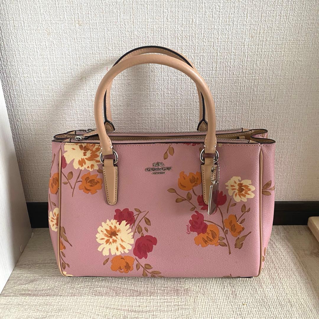 COACH ハンドバッグ フローラル レディース ピンク 花柄 ショルダーバッグ