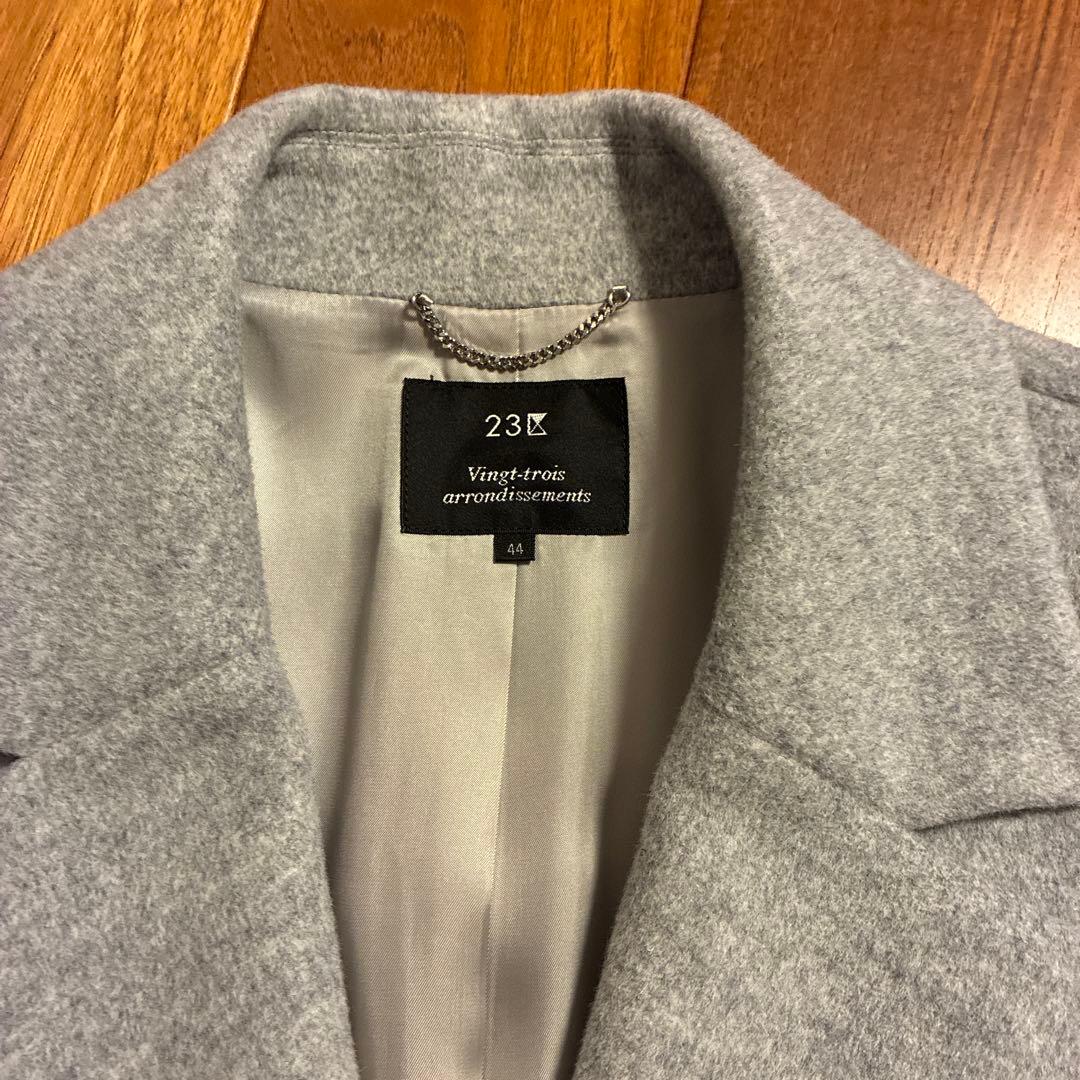 ⭐︎超美品☆23区L アンゴラビーバーチェスターコート 【44】・ライトグレー