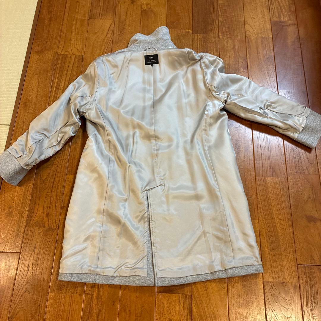 ⭐︎超美品☆23区L アンゴラビーバーチェスターコート 【44】・ライトグレー