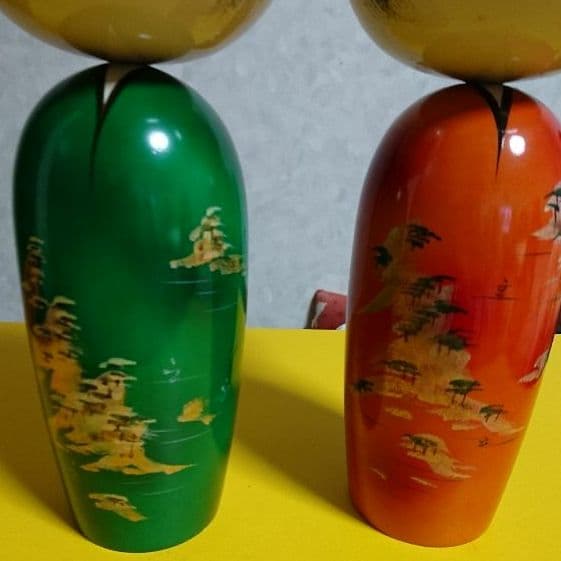 送料無料☆輪島塗高級こけしペア☆ほっこりかわいい 身体守り縁起物